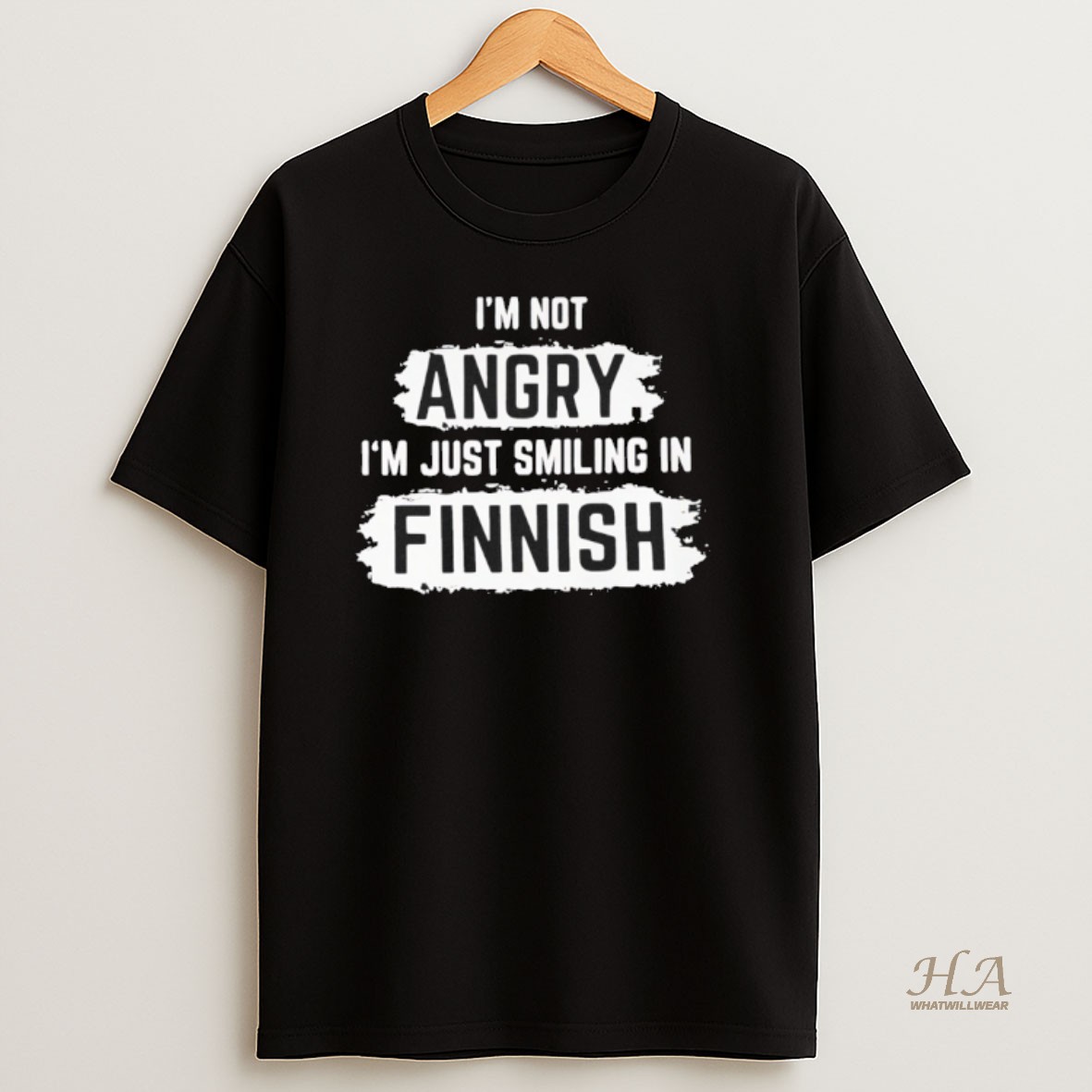 Official Im Not Angry Im Just Smiling In Finnish T Shirt