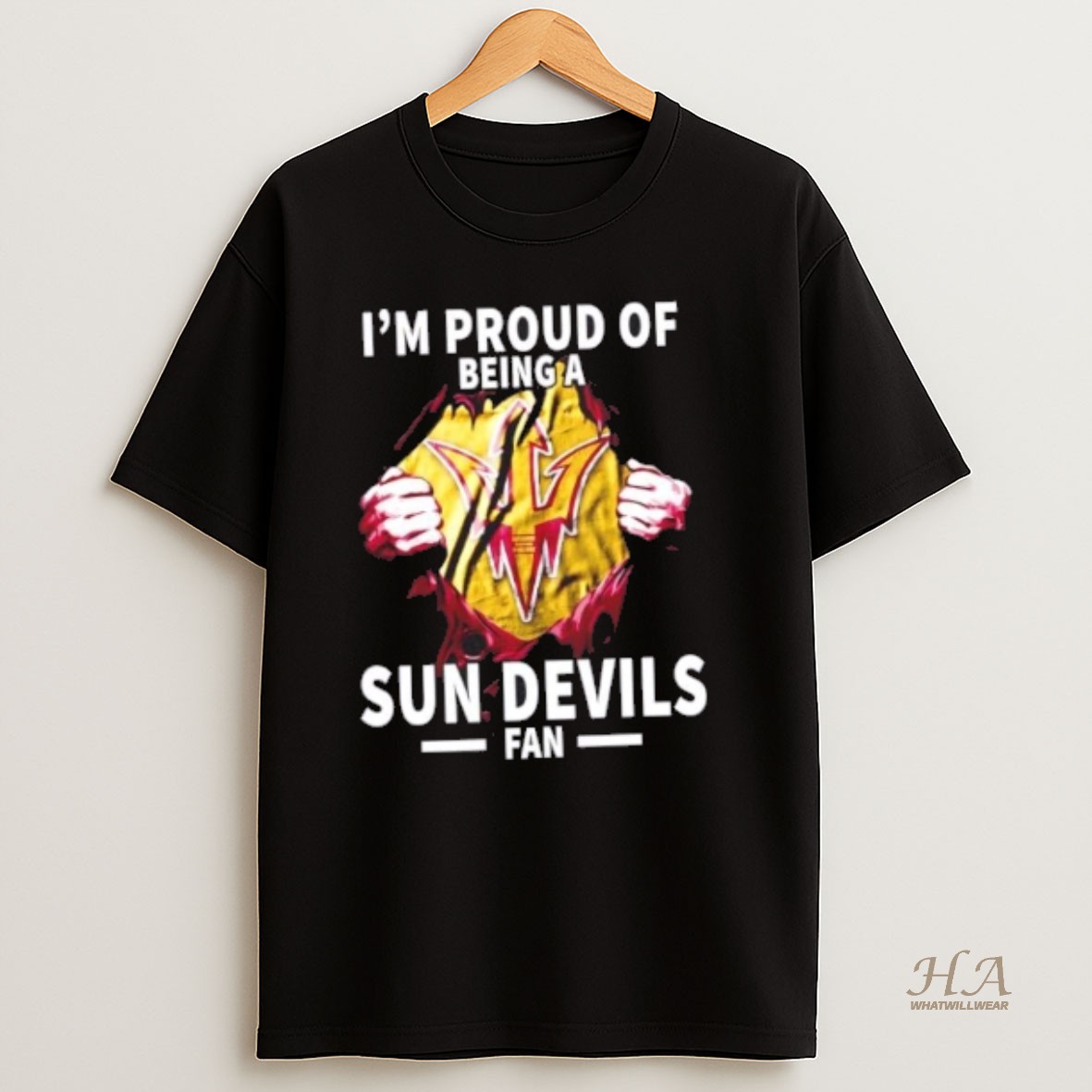 Official Im Proud Of Being A Arizona State Sun Devils Fan T Shirt