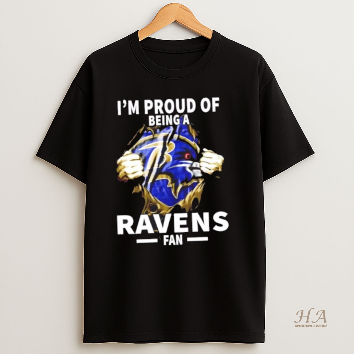 Official Im Proud Of Being A Baltimore Ravens Fan T Shirt