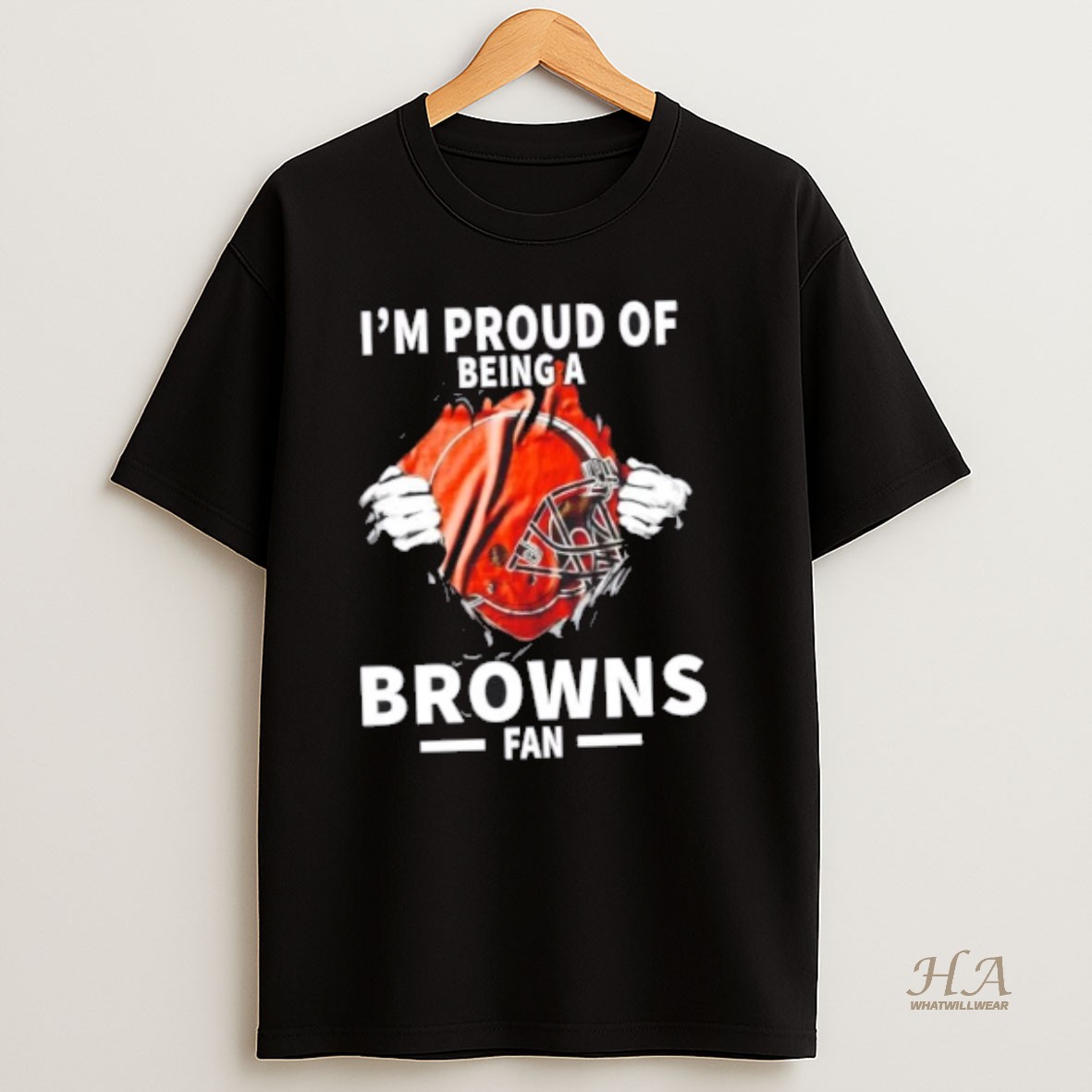Official Im Proud Of Being A Cleveland Browns Fan T Shirt
