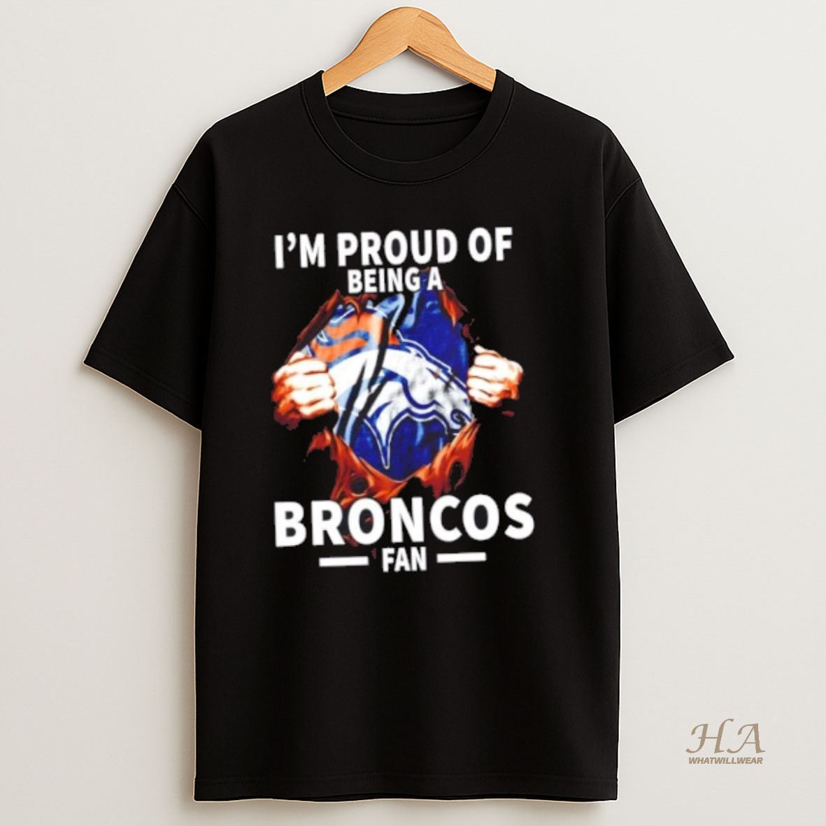 Official Im Proud Of Being A Denver Broncos Fan T Shirt
