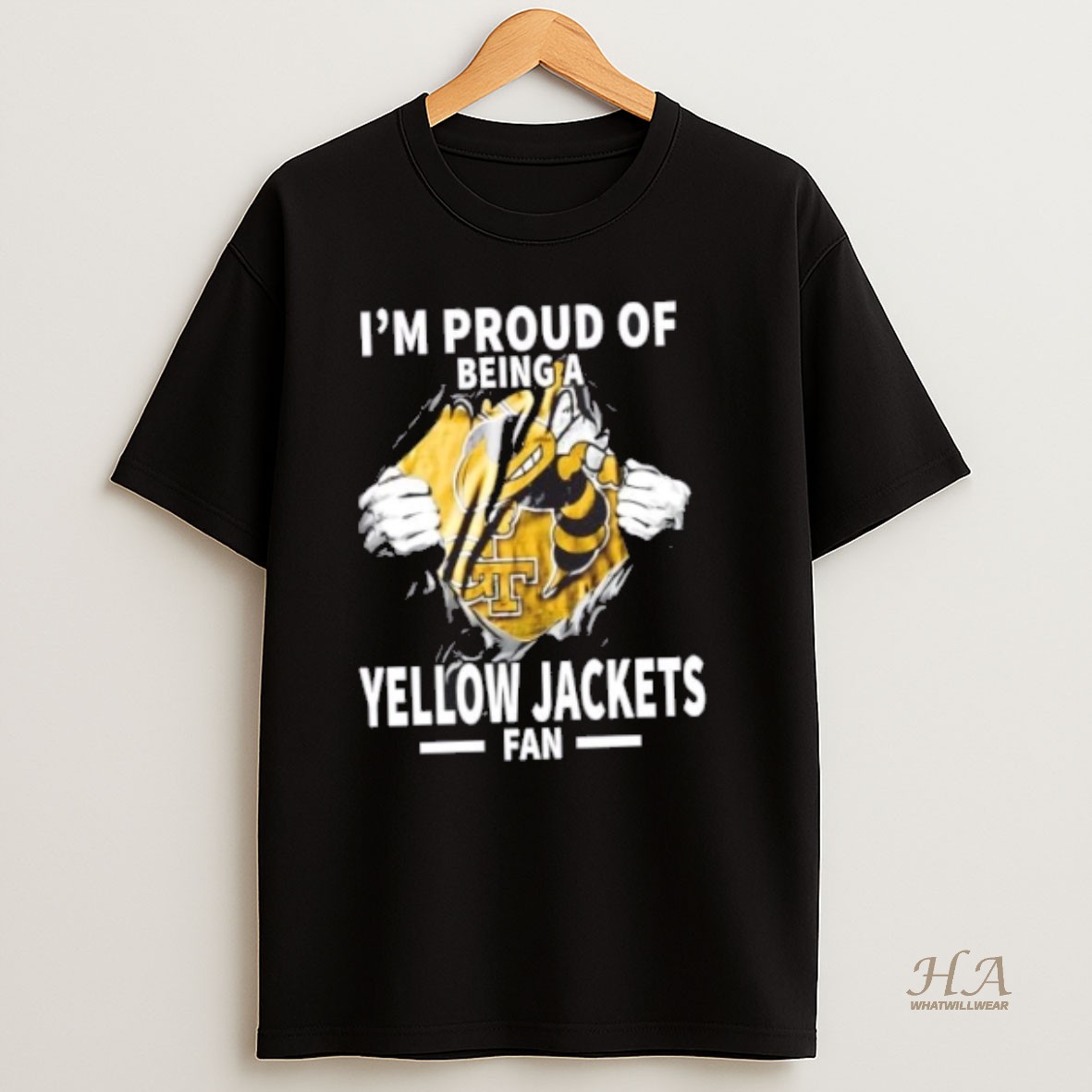 Official Im Proud Of Being A Georgia Tech Yellow Jackets Fan T Shirt
