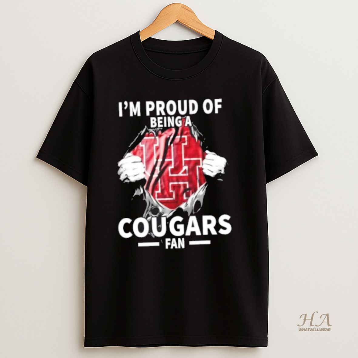 Official Im Proud Of Being A Houston Cougars Fan T Shirt