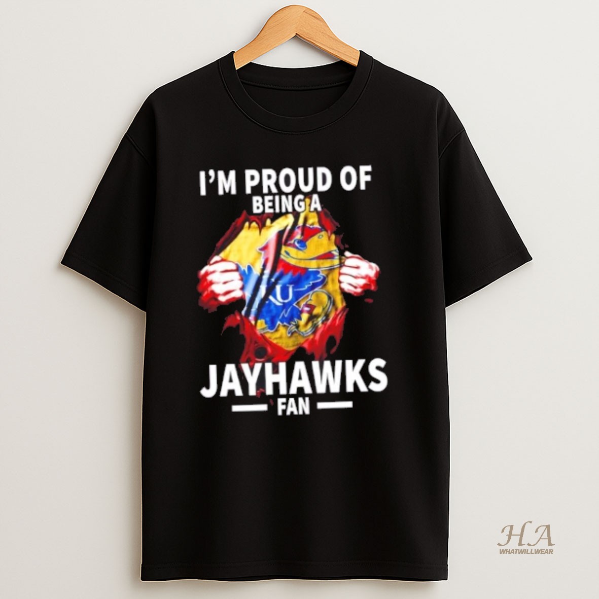 Official Im Proud Of Being A Kansas Jayhawks Fan T Shirt