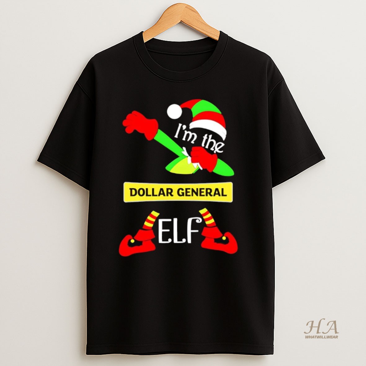 Official Im The Dollar General Elf Dabbing Christmas T Shirt