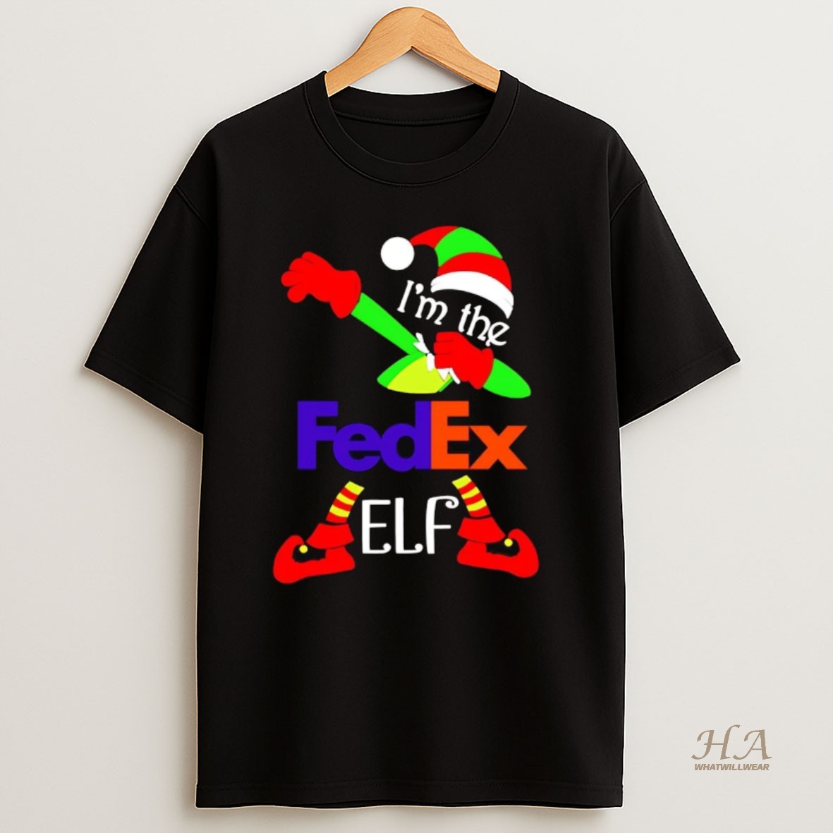 Official Im The Fedex Elf Dabbing Christmas T Shirt
