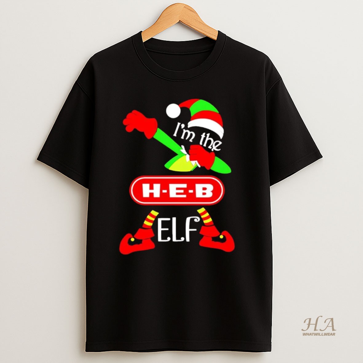 Official Im The H E B Elf Dabbing Christmas T Shirt