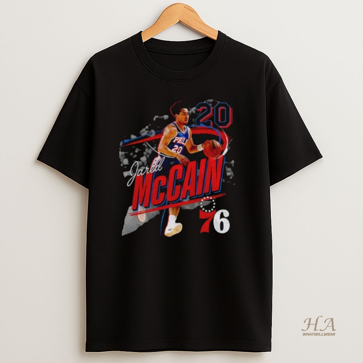 Official Jared Mccain 20 Philadelphia 76ers Basketball Nba T Shirt