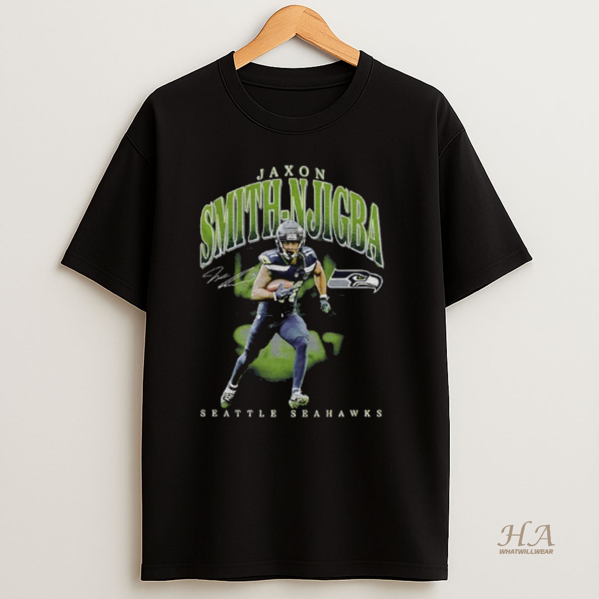 Official Jaxon Smith Njigba Seattle Seahawks Nfl Football Signature T Shirt