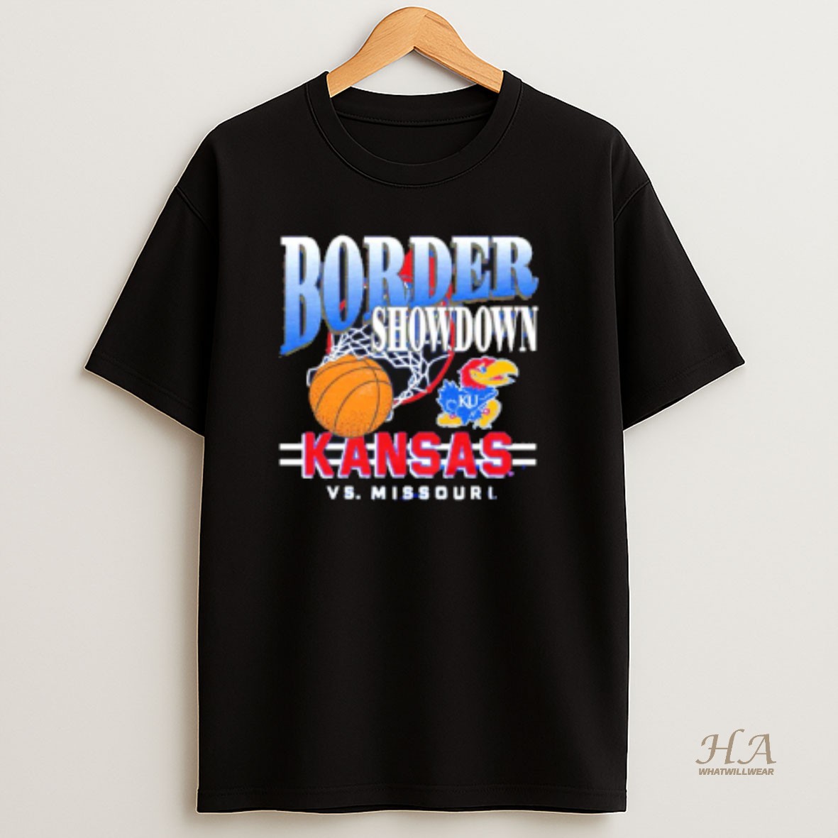 Official Jayhawks Basketball Vs Missouri Border Showdown Mascot T Shirt