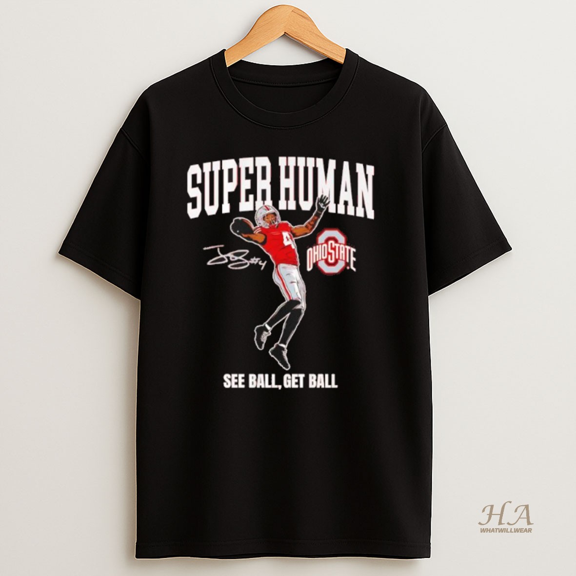 Official Jeremiah Smith Superhuman Ohio State Football Stylish Design Black T Shirt