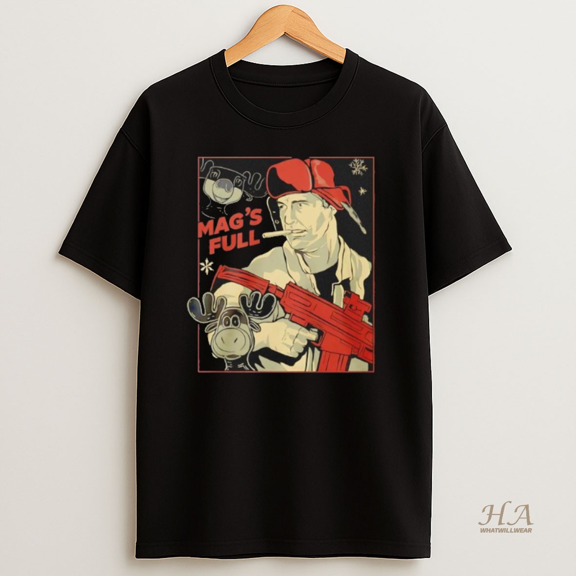 Official John Mcclane Mags Full Die Hard 1988 Black T Shirt