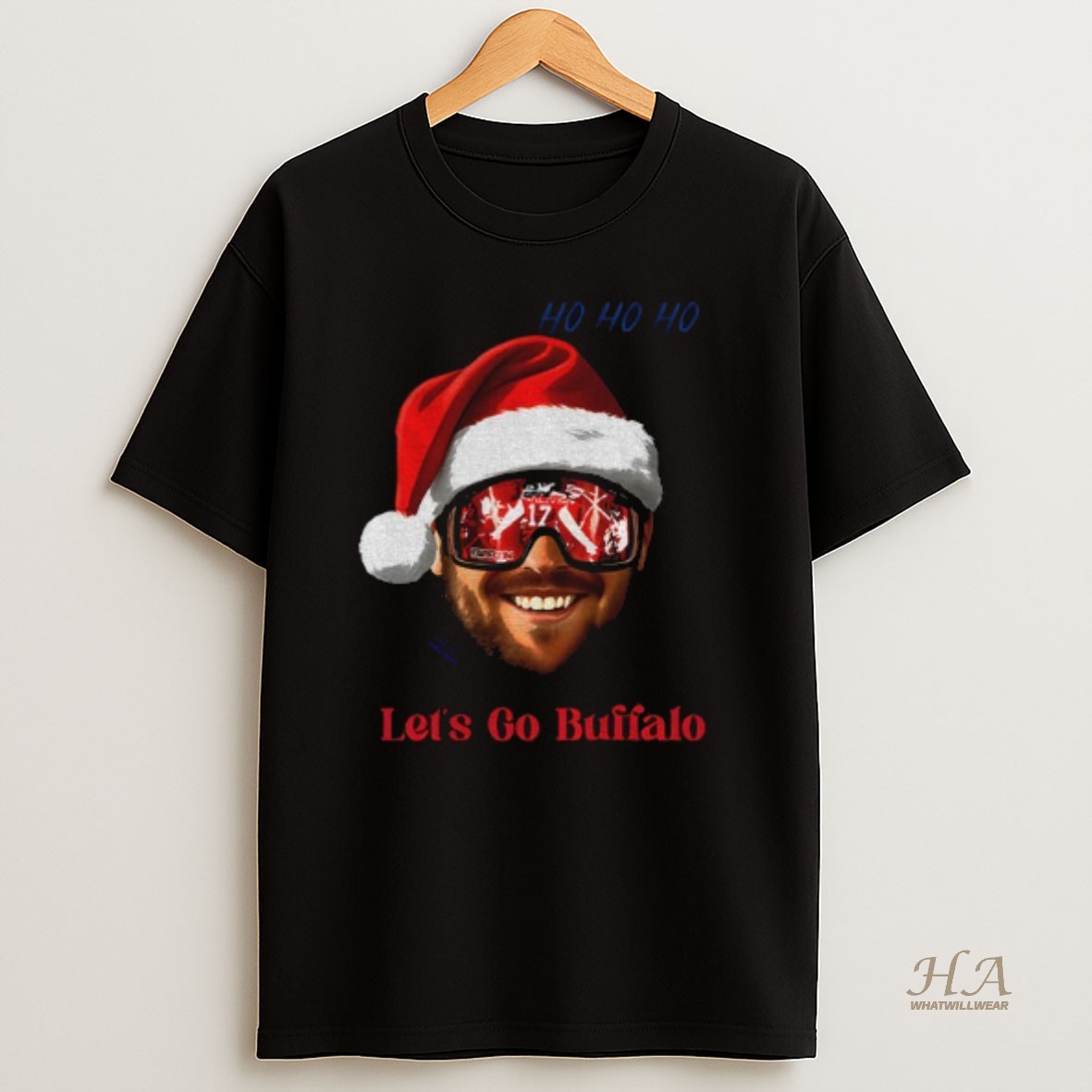 Official Josh Allen Santa Ho Ho Ho Lets Go Buffalo Bills Nfl Merry Christmas T Shirt