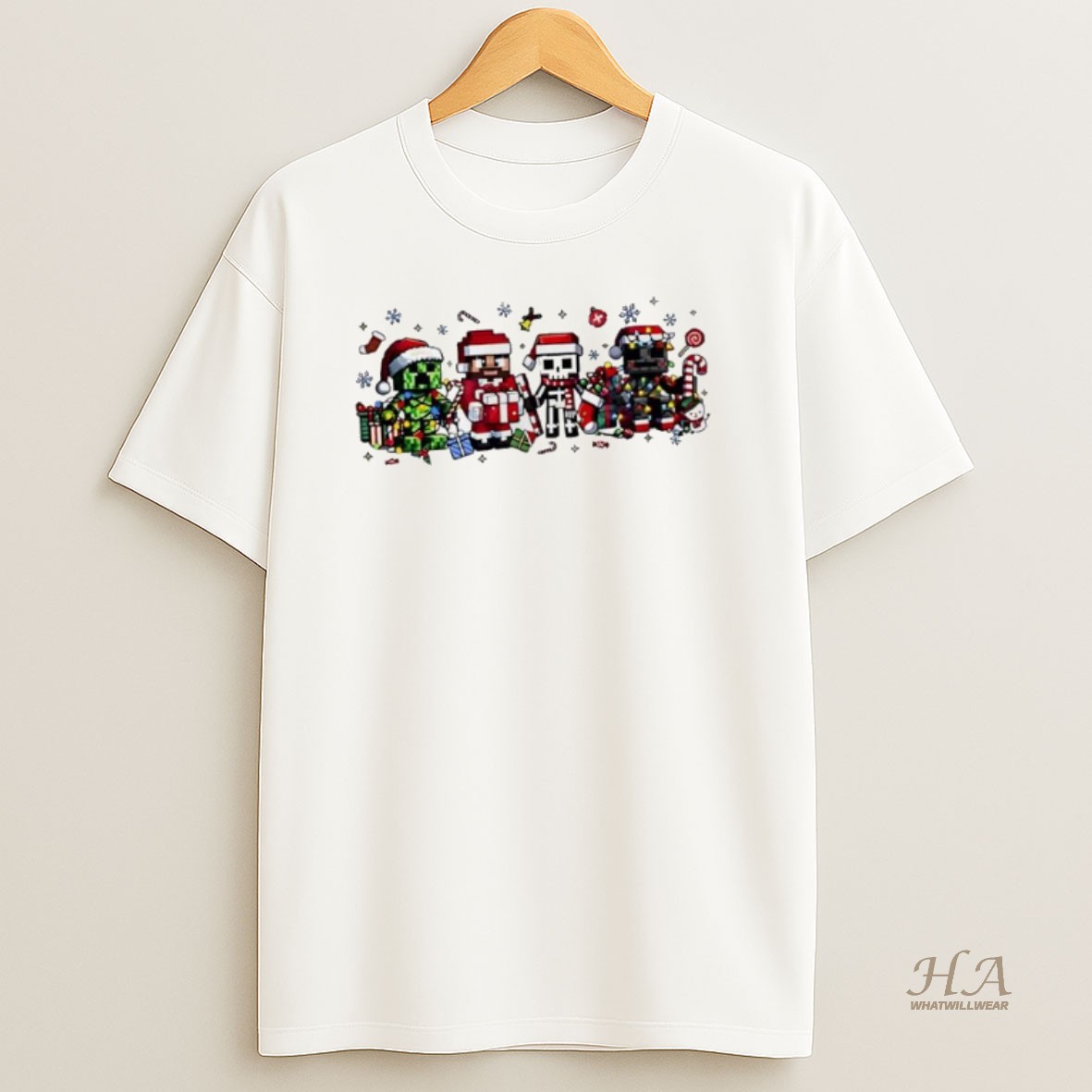 Official Just A Jolly Creeper Gamer Character Christmas T Shirt