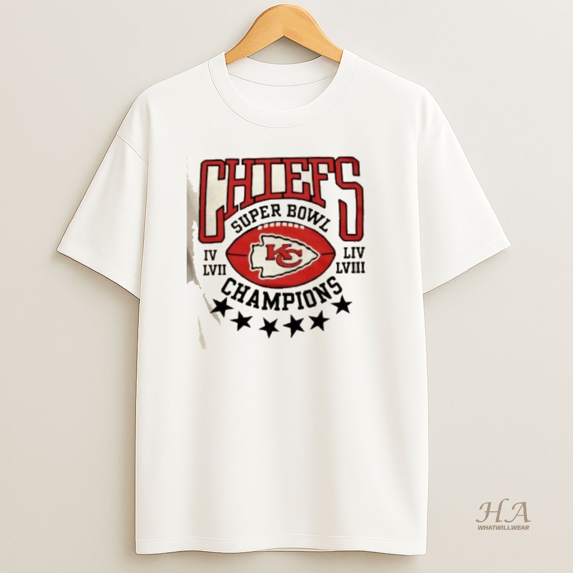 Official Kansas City Chiefs 4 Time Super Bowl Champions T Shirt