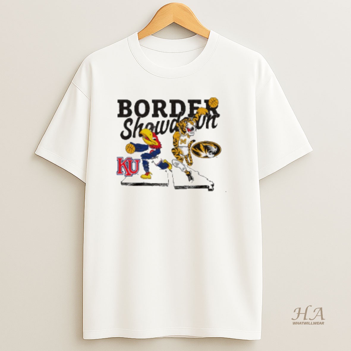 Official Kansas Jayhawks Vs Missouri Tigers 2025 Border Showdown Mascot T Shirt