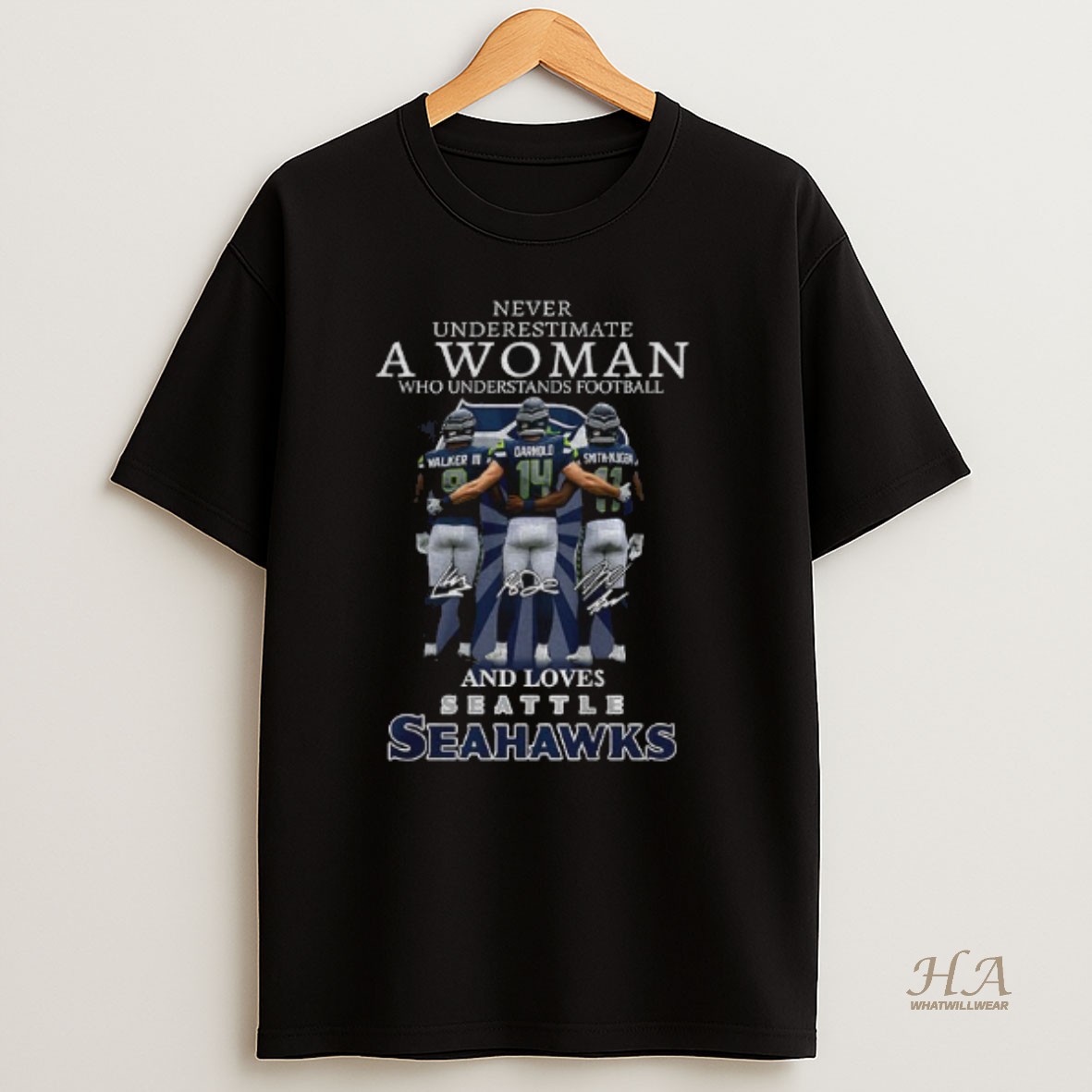 Official Kenneth Walker Iii Dwayne Eskridge Jaxon Smith Njigba Seattle Seahawks Never Underestimate A Woman Who Understands Football Signatures T Shirt