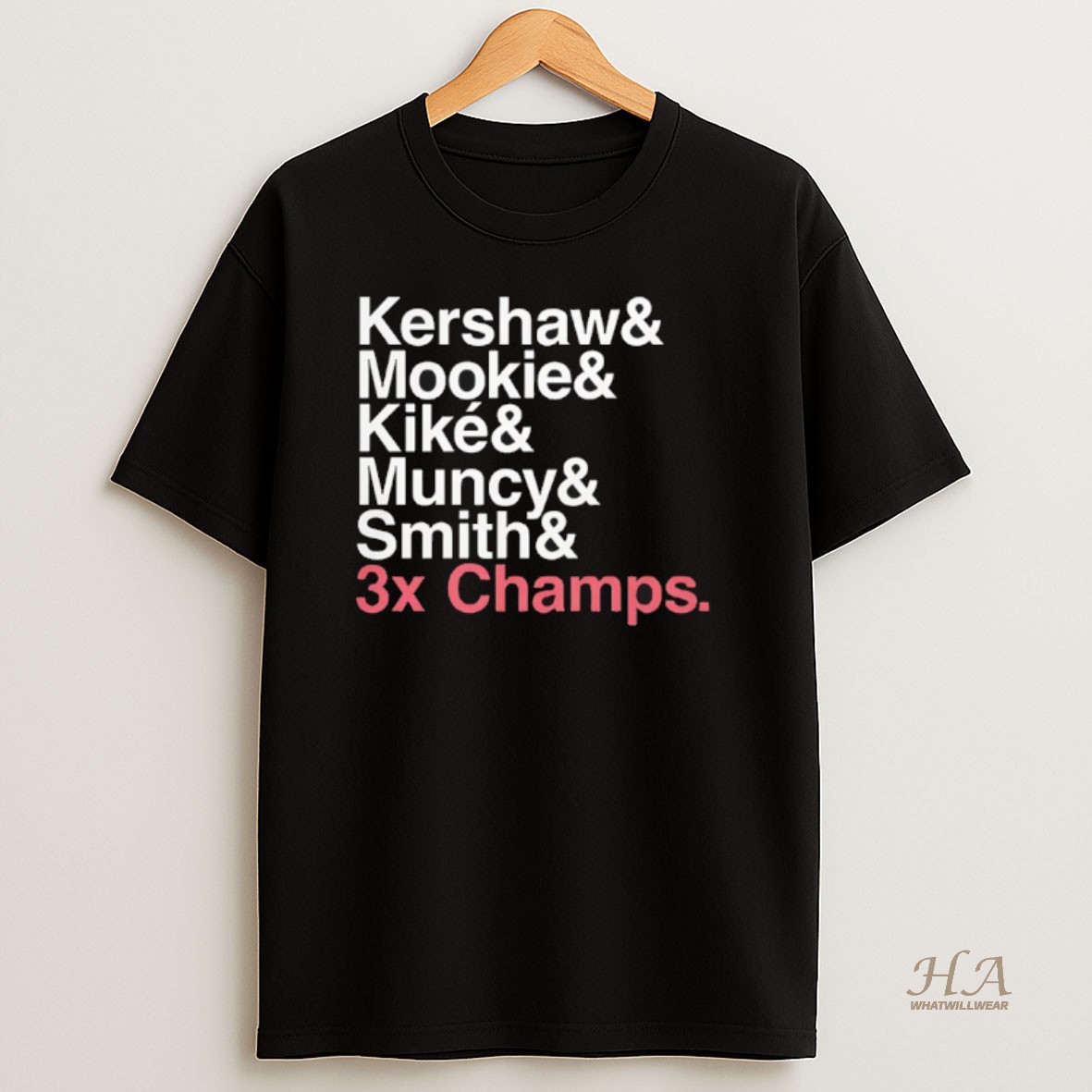 Official Kershaw And Mookie And Kike And Muncy And Smith Los Angeles Dodgers 3 Time Champion 2025 T Shirt