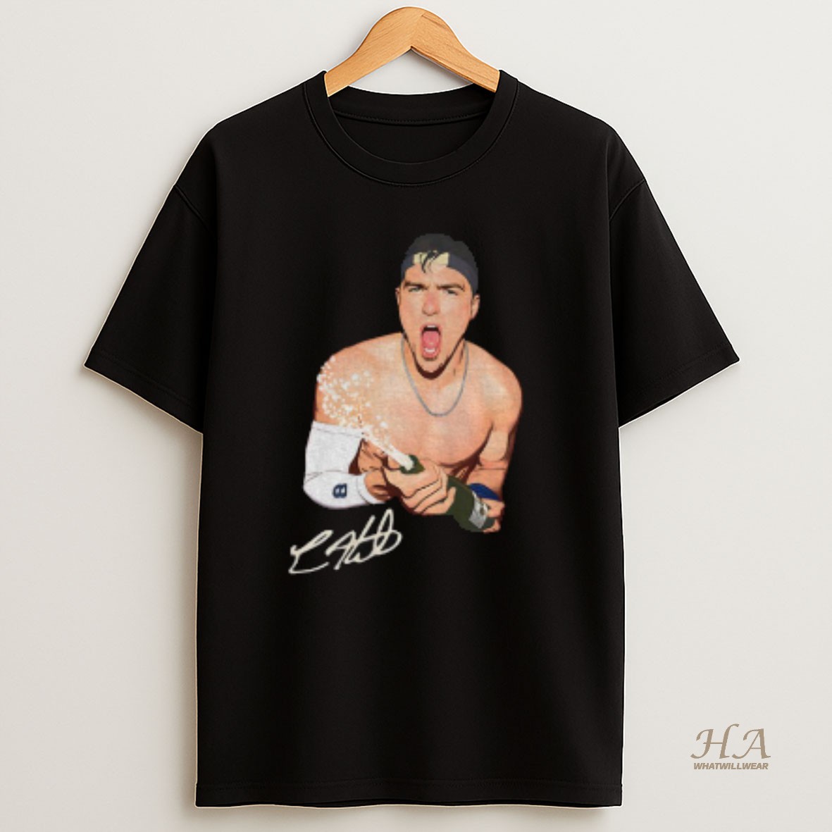 Official Kike Hernandez Shirtless Champions Celebration Los Angeles Dodgers Mlb World Series Signature T Shirt