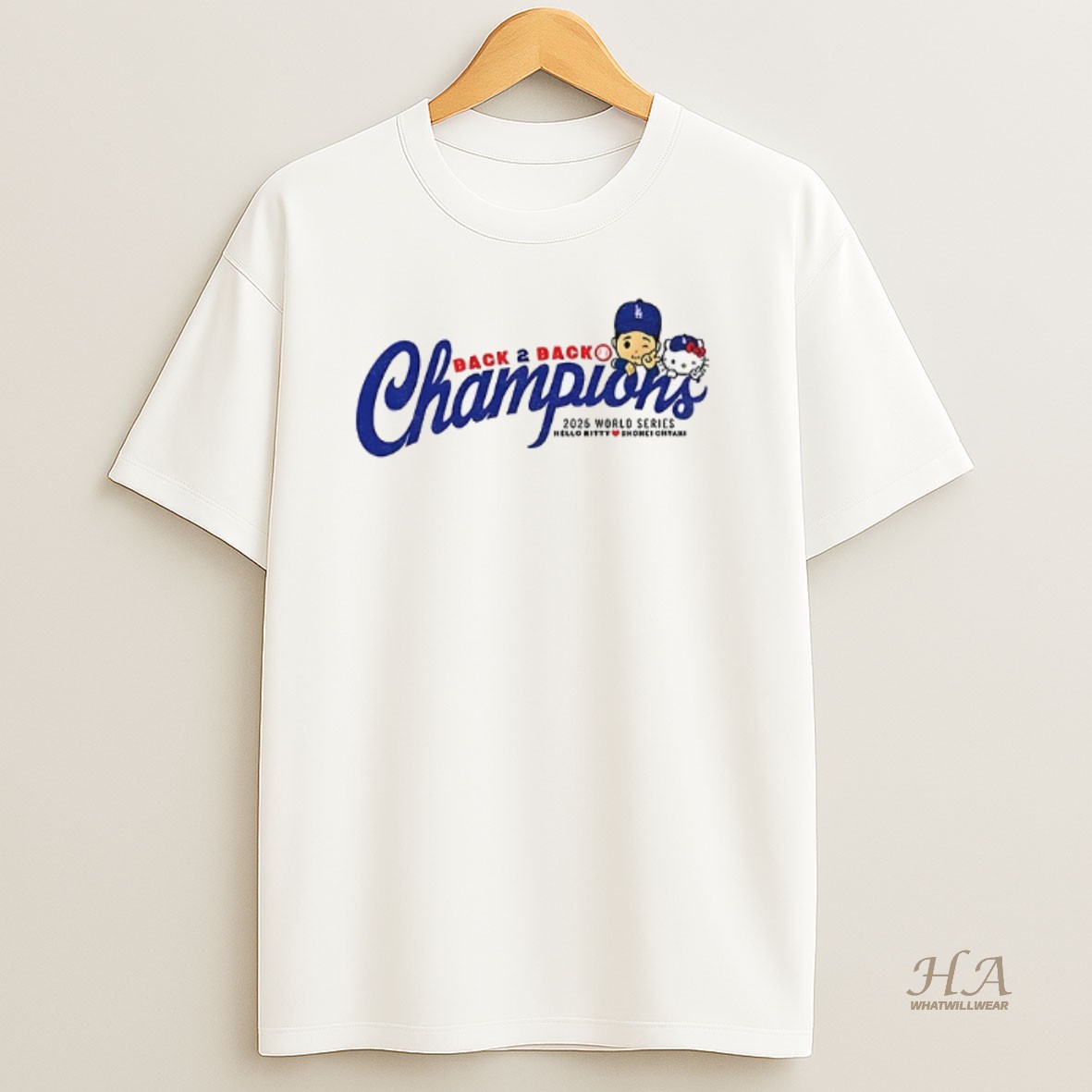 Official Kitty X Shohei Ohtani Los Angeles Dodgers Back 2 Back Champions 2025 World Series T Shirt
