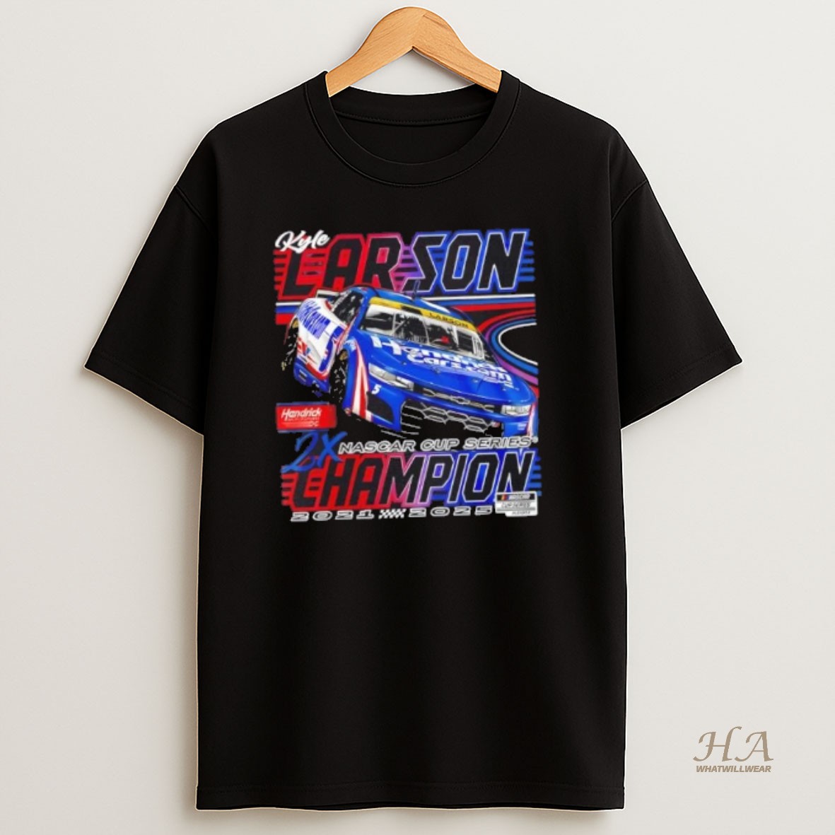 Official Kyle Larson 5 2025 Nascar Two Time Champion 2 Sided T Shirt