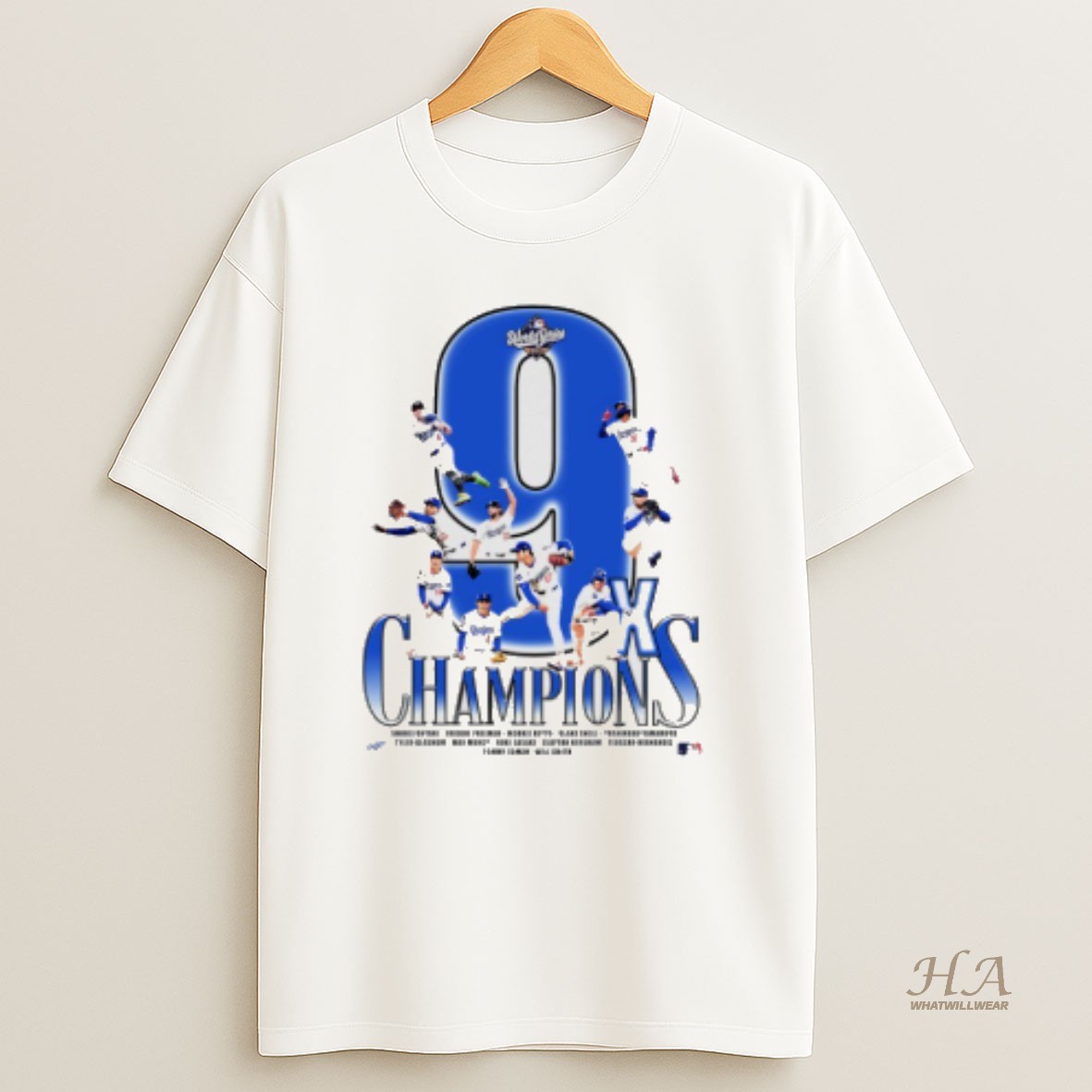 Official La Dodgers 2025 World Series Champions 9x Time Player Name T Shirt
