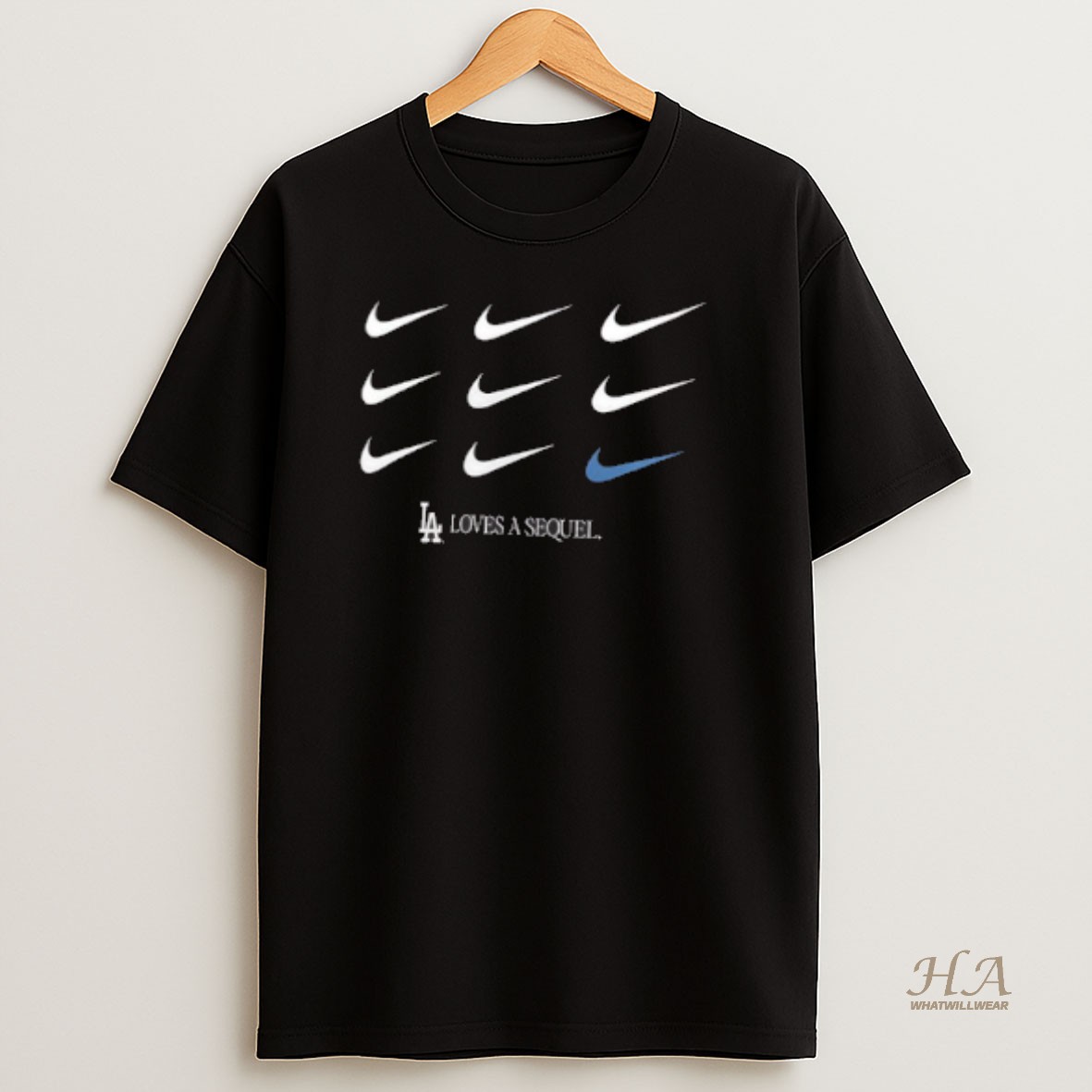 Official La Loves A Sequel Dodgers Nike 2025 World Series Champions 2 Sided Shirt