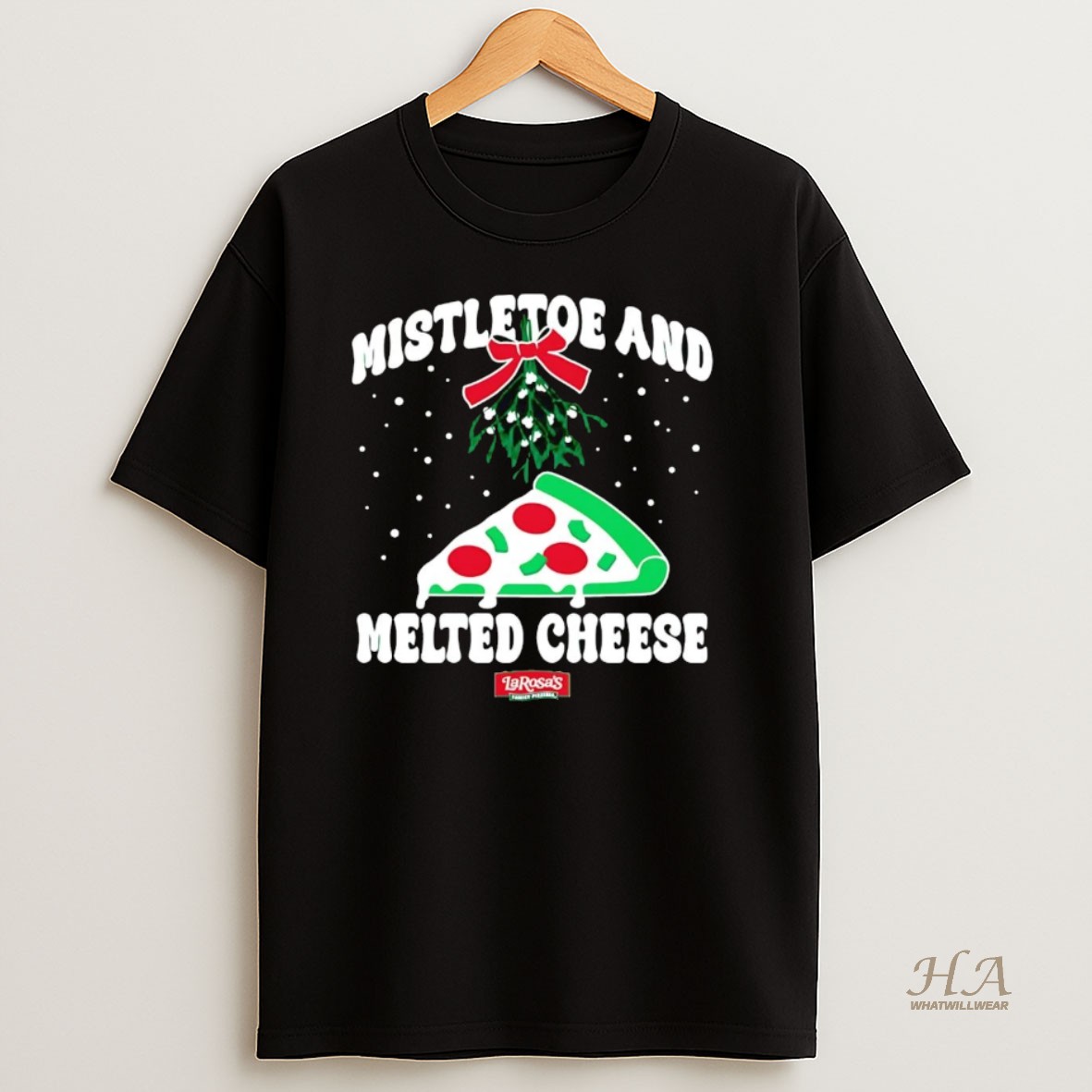 Official Larosas Mistletoe And Melted Cheese Christmas T Shirt