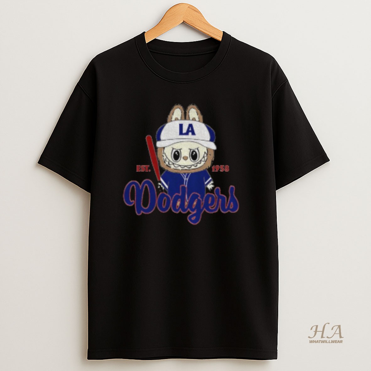 Official Labubu Los Angeles Dodgers Est 1958 Mlb Baseball World Series Game Day T Shirt