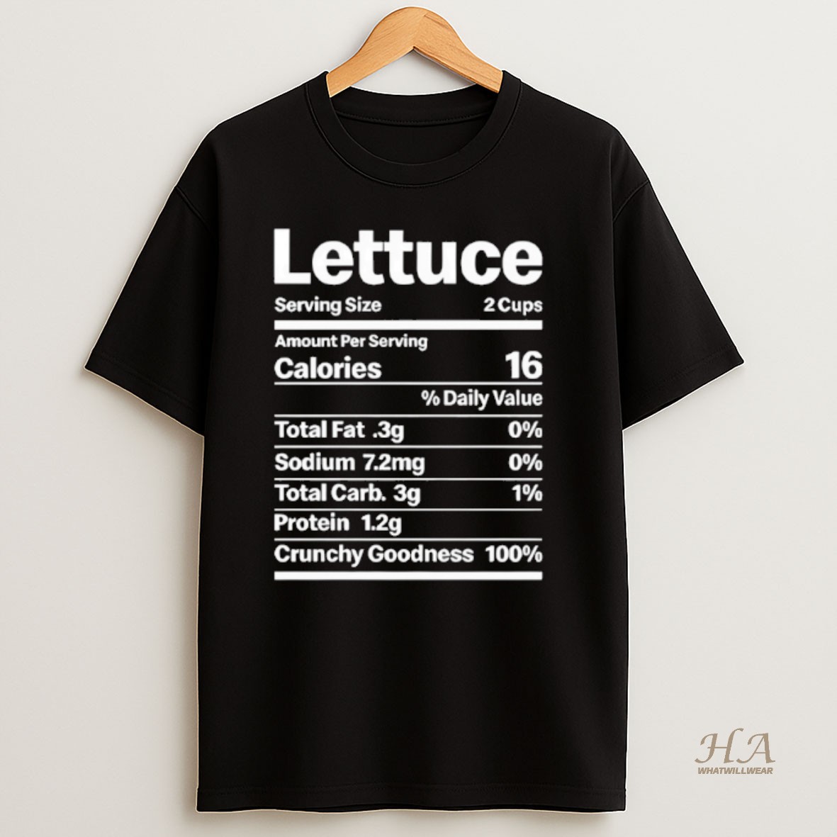 Official Lettuce Costume Nutrition Facts T Shirt