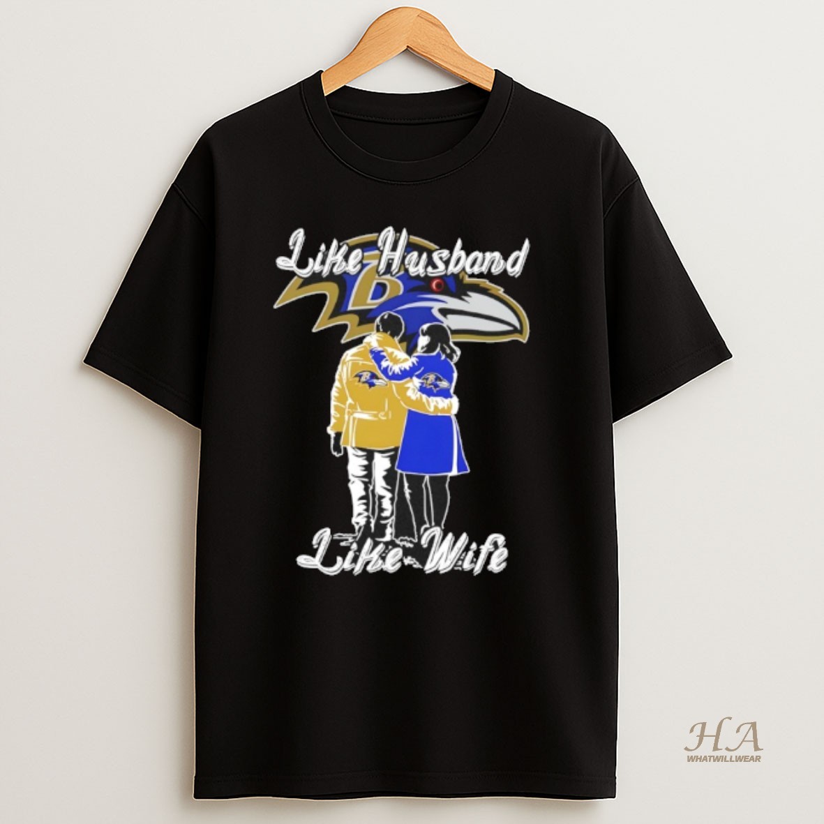 Official Like Husband Like Wife Like Baltimore Ravens T Shirt