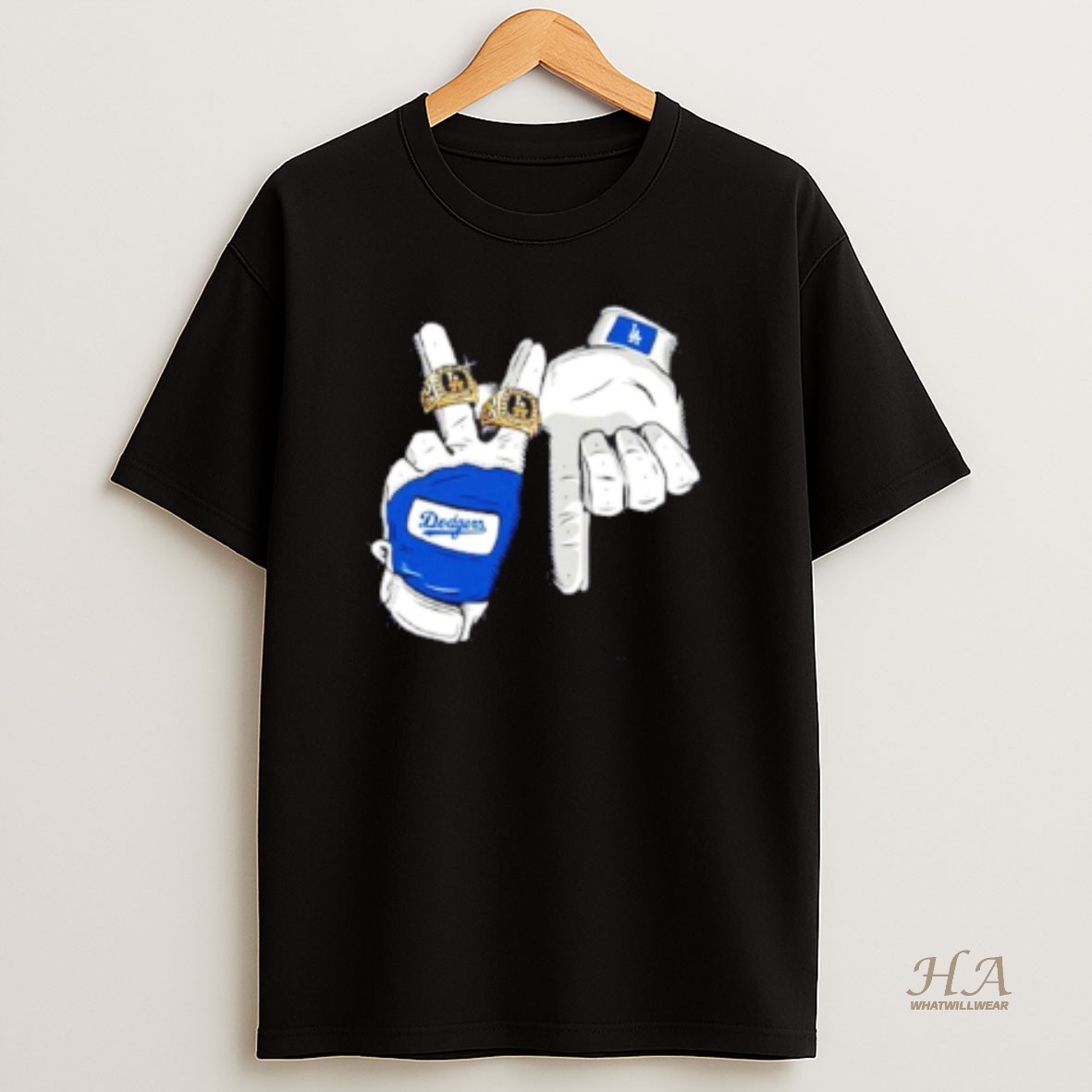 Official Los Angeles Dodgers 2025 Champions La Hand Rings T Shirt