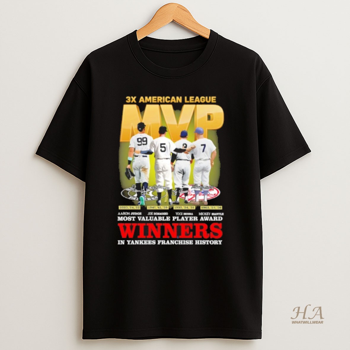 Official Los Angeles Dodgers 3x American League Mvp Judge Dimaggio Berra Mantle Winners T Shirt
