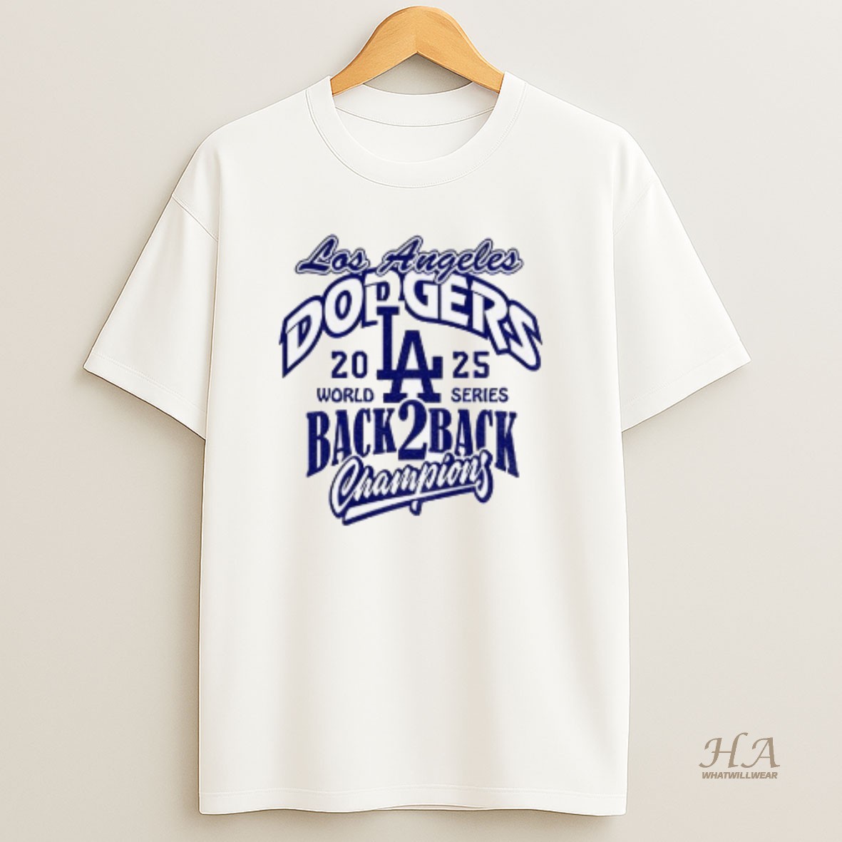 Official Los Angeles Dodgers Back 2 Back 2025 World Series Champions Mlb Logo T Shirt
