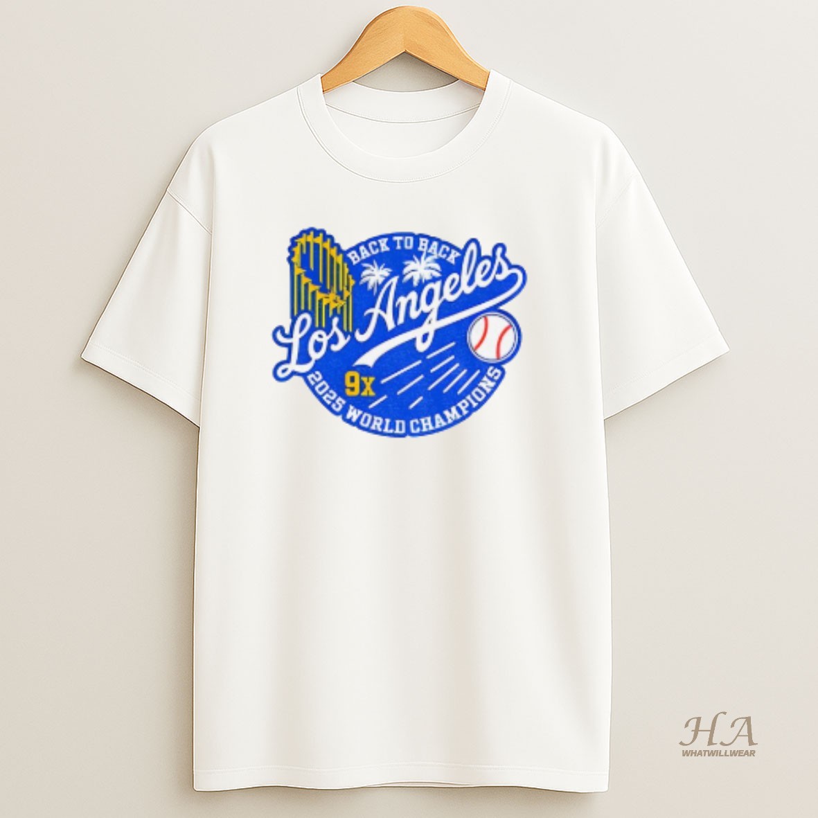 Official Los Angeles Dodgers Back To Back 9x World Champions 2025 Logo T Shirt