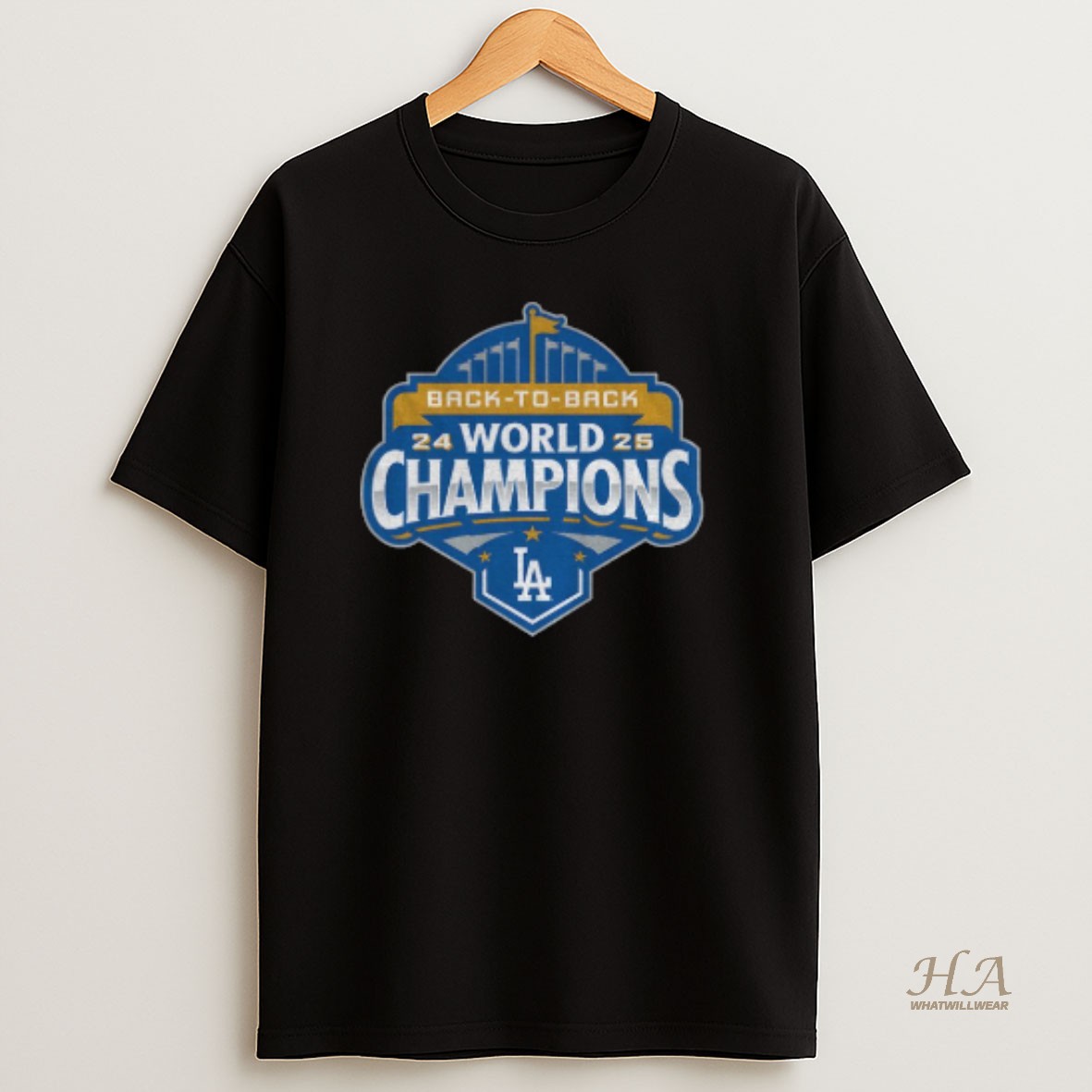 Official Los Angeles Dodgers Back To Back World Champions Series Mlb 2024 2025 Logo T Shirt