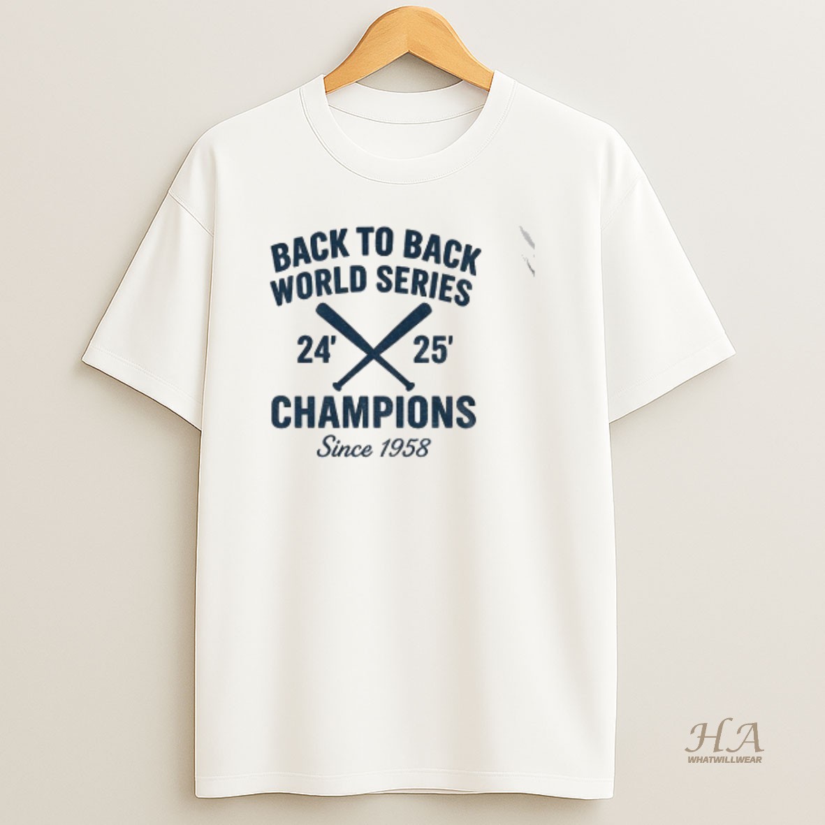 Official Los Angeles Dodgers Back To Back World Series 24 25 Champions Since 1958 T Shirt