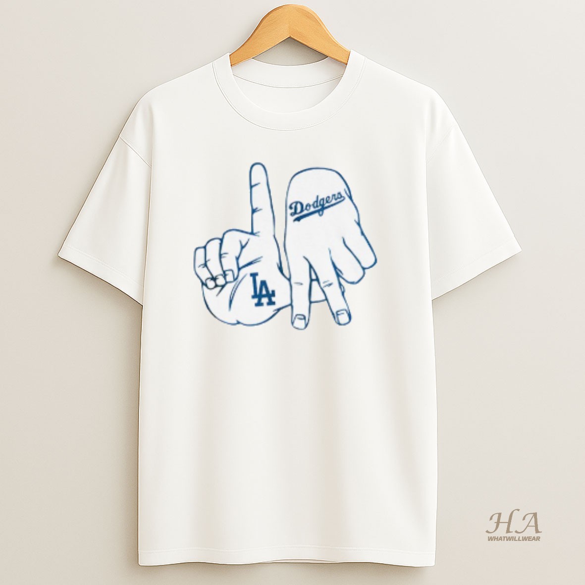 Official Los Angeles Dodgers Hand Sign T Shirt