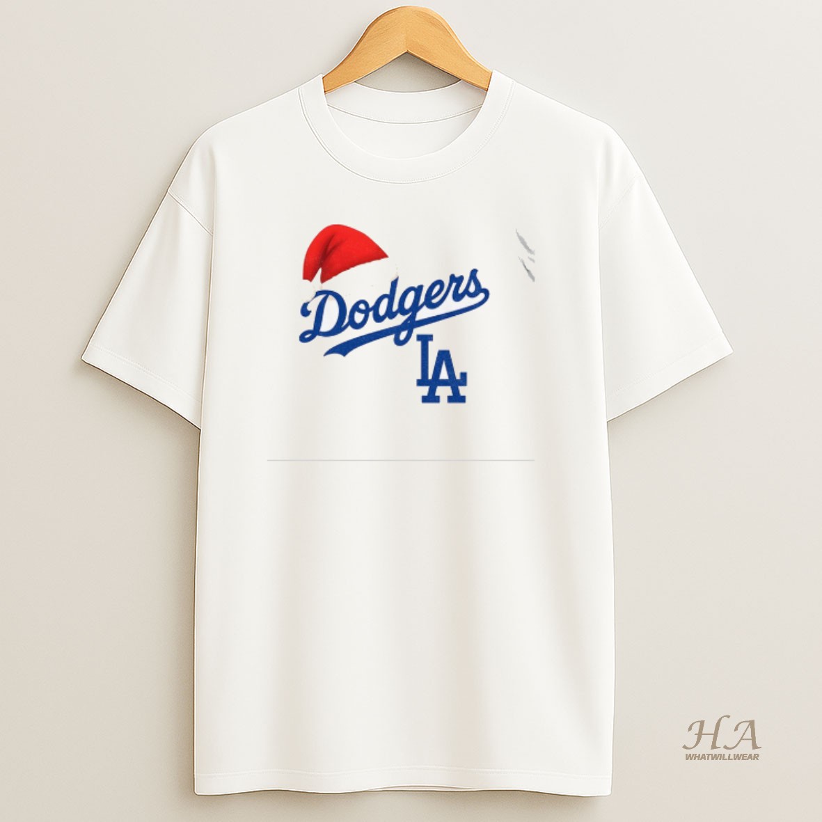 Official Los Angeles Dodgers Santa Hat Mlb Baseball World Champions Merry Christmas T Shirt