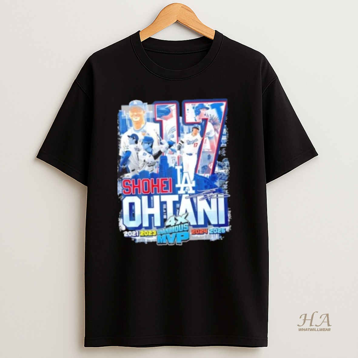 Official Los Angeles Dodgers Shohei Ohtani 4x Unanimous Mvp Signature T Shirt