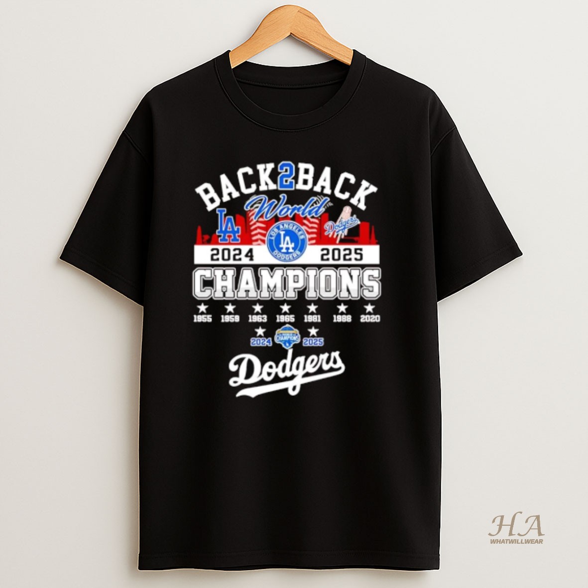 Official Los Angeles Dodgers Back 2 Back 2025 World Series Champions T Shirt