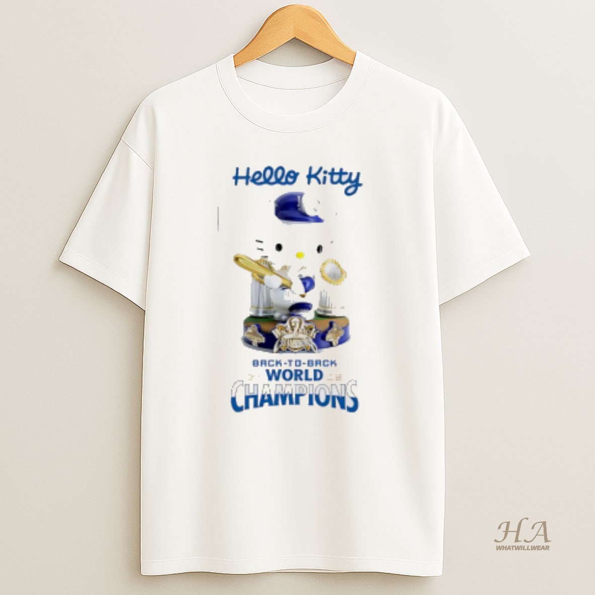 Official Los Angeles Dodgers X Hello Kitty 2025 World Series Back To Back Champions T Shirt