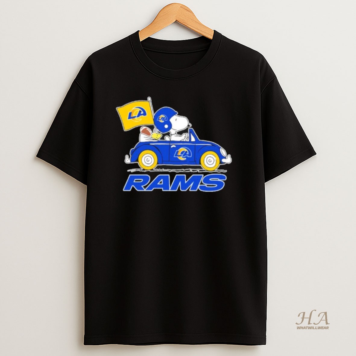 Official Los Angeles Rams Football X Snoopy Drive Car T Shirt