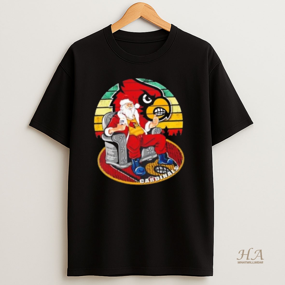 Official Louisville Cardinals X Santa Claus Christmas Vintage Shirt