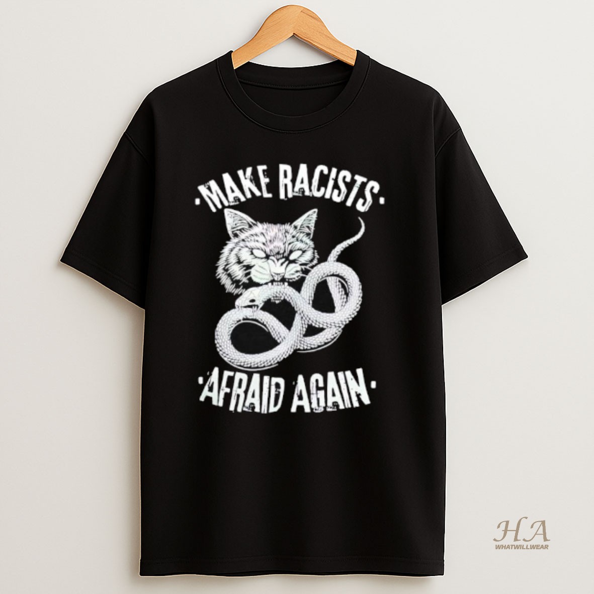 Official Make Racists Afraid Again Cat And Snake T Shirt