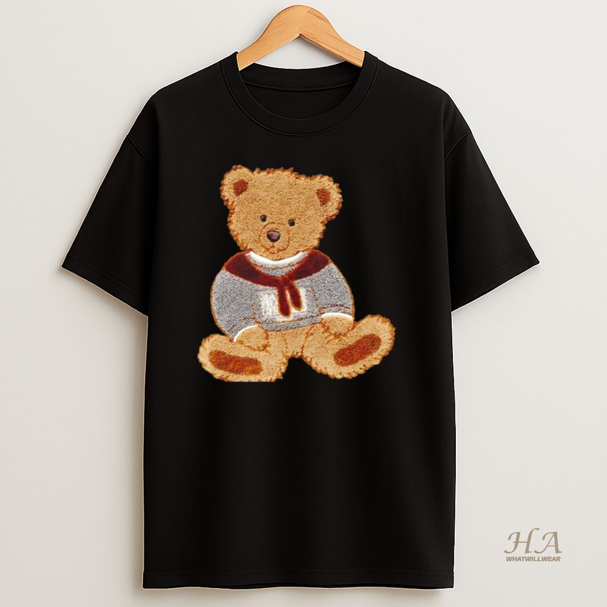 Official Marithe Boucle Doodle Bear Black T Shirt