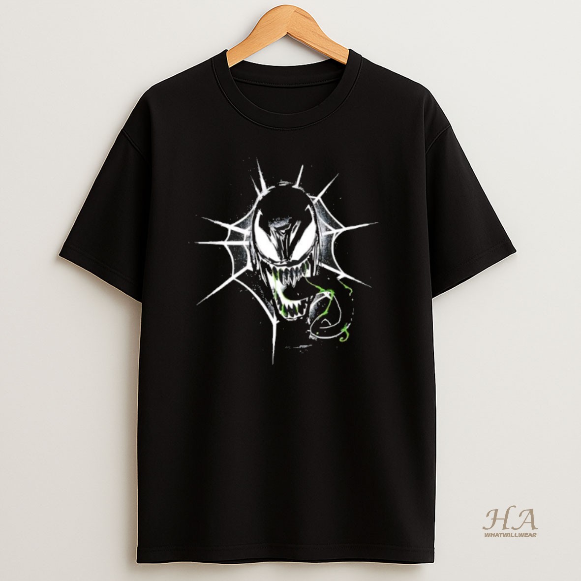 Official Marvel Venom Face Black T Shirt