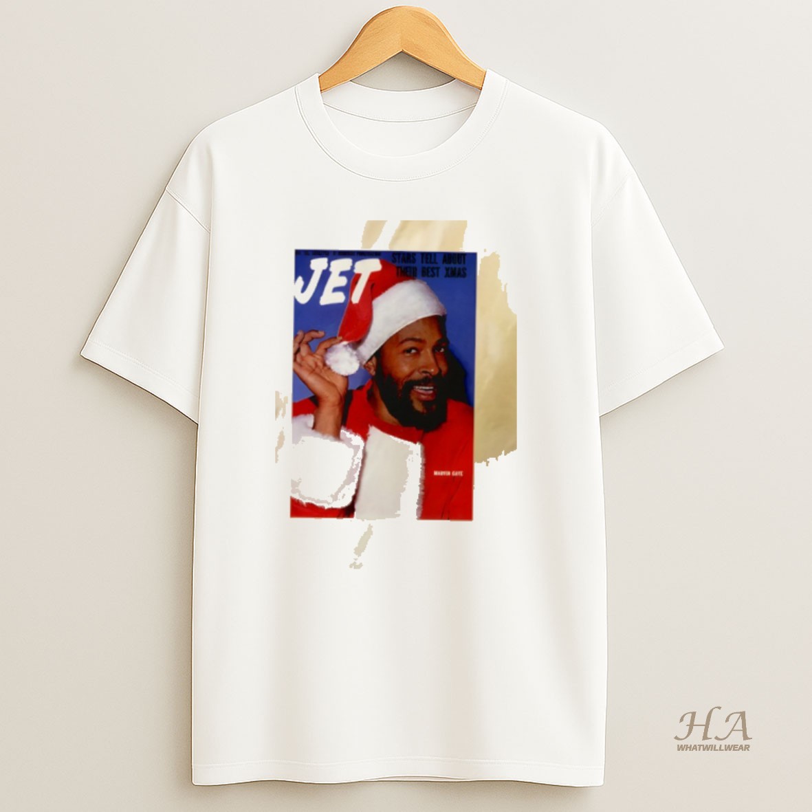 Official Marvin Gaye Black Santa Christmas T Shirt
