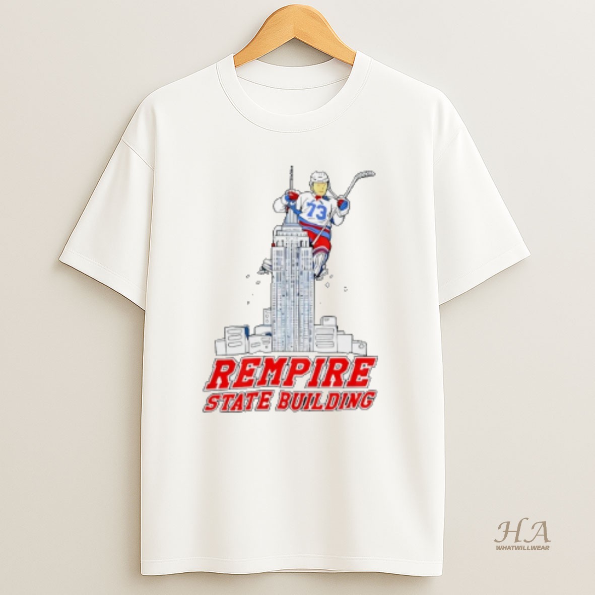 Official Matt Rempe 73 New York Rangers Empire State Building T Shirt