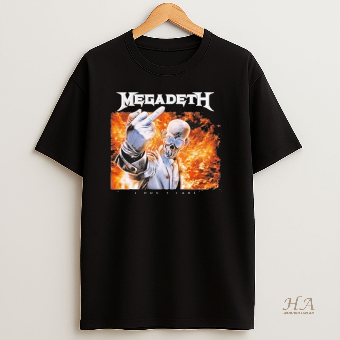Official Megadeth I Dont Care Lyrics T Shirt